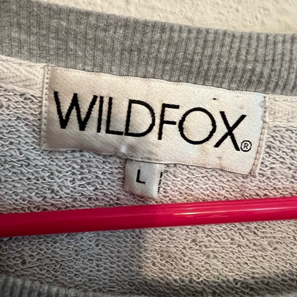 #941 Wildfox Couture Small Gray Yellow Sweatshirt Nautical Whale Print Crew Sz L - Picture 5 of 5